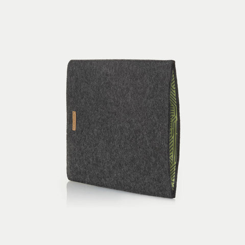 Coque pour Galaxy Tab S8 Ultra | en feutre et coton biologique | anthracite - rayures | Modèle "LAISSER"