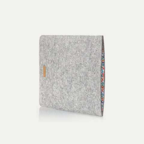 Case voor iPad Mini - 5e generatie | gemaakt van vilt en biologisch katoen | lichtgrijs - kleurrijk | Model "LET"