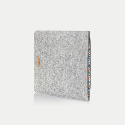 Housse pour iPad Pro 11" - 4e génération | en feutre et coton biologique | gris clair - coloré | Modèle "LAISSER"