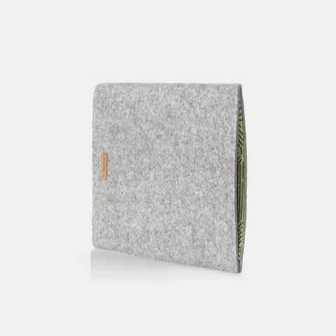 Coque pour Galaxy Tab S9 Plus | en feutre et coton biologique | gris clair - rayures | Modèle "LAISSER"