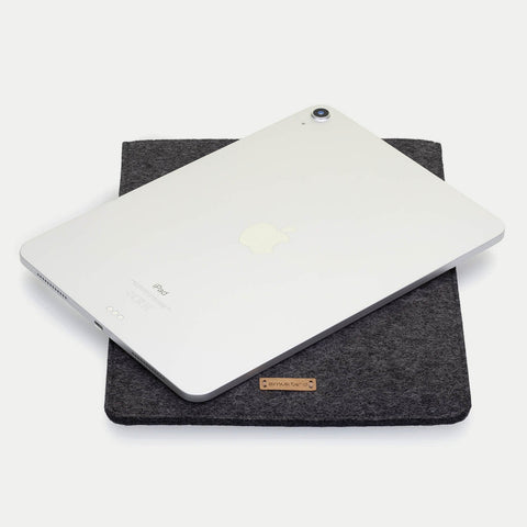 Hoes voor iPad Pro 11" - 4e Gen | gemaakt van vilt en biologisch katoen | antraciet - vormen | Model "LET"