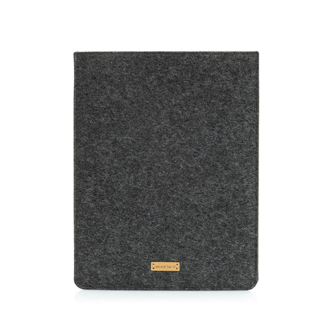 Coque pour Galaxy Tab S8 Ultra | en feutre et coton biologique | anthracite - rayures | Modèle "LAISSER"