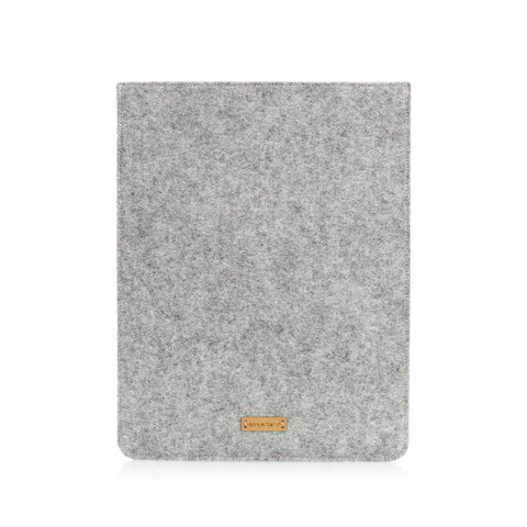 Coque pour Galaxy Tab S7+ | en feutre et coton biologique | gris clair - floraison | Modèle "LAISSER"