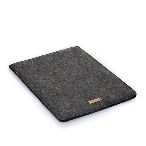 Coque pour Galaxy Tab S8 Ultra | en feutre et coton biologique | anthracite - rayures | Modèle "LAISSER"