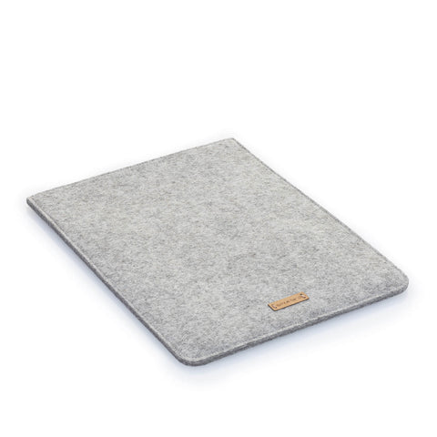 Coque pour Galaxy Tab S7+ | en feutre et coton biologique | gris clair - floraison | Modèle "LAISSER"