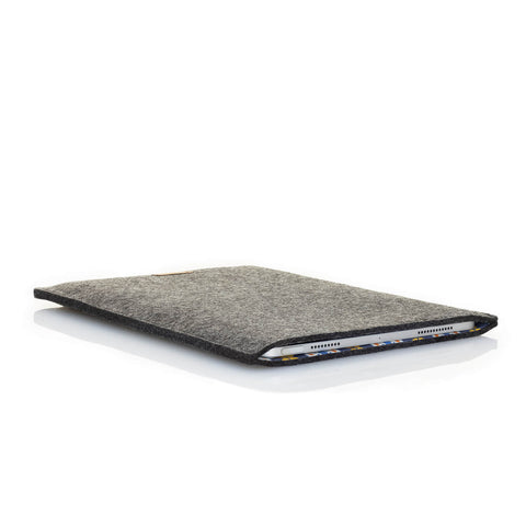 Hoesje voor Galaxy Tab S9 Plus | gemaakt van vilt en biologisch katoen | antraciet - bloei | Model "LET"