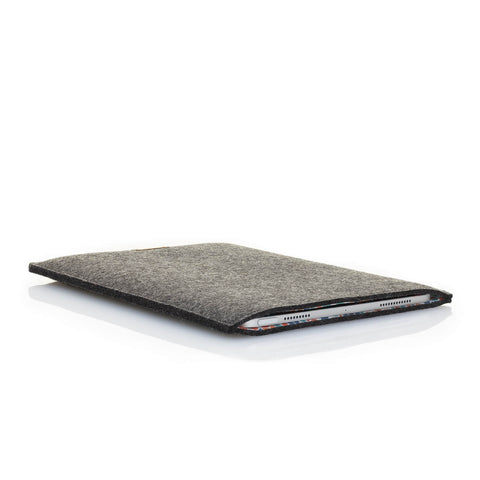 Hoes voor iPad Pro 12,9" - 5e Gen | gemaakt van vilt en biologisch katoen | antraciet - kleurrijk | Model "LET"