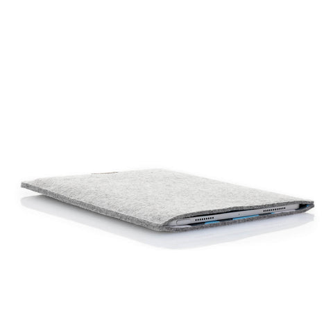 Hoes voor iPad Pro 12,9" - 5e Gen | gemaakt van vilt en biologisch katoen | lichtgrijs - vormen | Model "LET"
