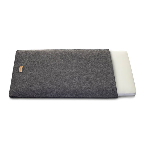 Coque pour Galaxy Tab S8 Ultra | en feutre et coton biologique | anthracite - rayures | Modèle "LAISSER"