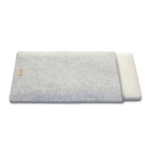 Coque pour Galaxy Tab A9 Plus | en feutre et coton biologique | gris clair - floraison | Modèle "LAISSER"