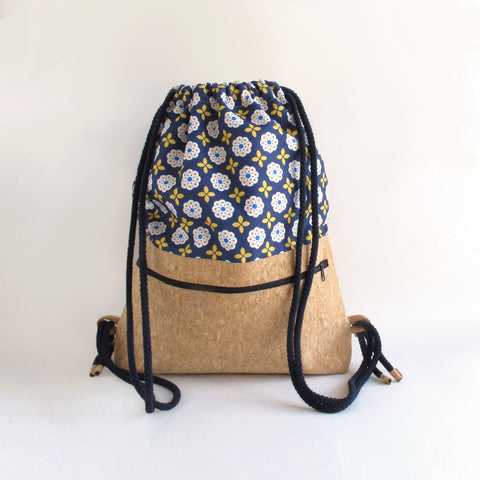 Sac de sport, sac à dos | en coton et liège | Floraison