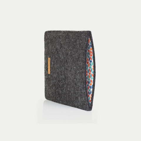 Étui pour Onyx Boox Leaf 2 | en feutre et coton biologique | anthracite - coloré | Modèle "LAISSER"