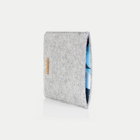 Case voor Onyx Boox Pagina | gemaakt van vilt en biologisch katoen | lichtgrijs - vormen | Model "LET"