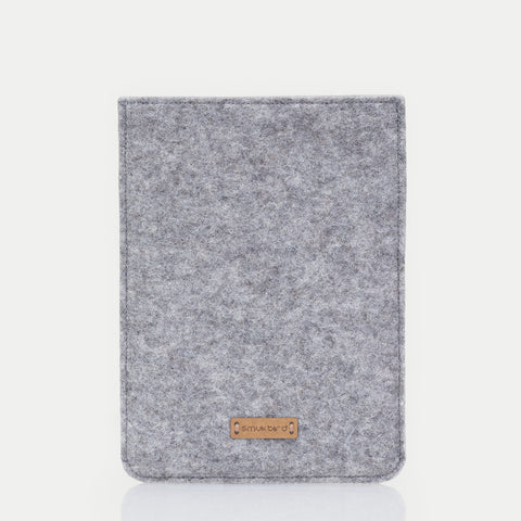Op maat gemaakte eReader-hoes | gemaakt van vilt en biologisch katoen | lichtgrijs - kleurrijk | Model "LET"
