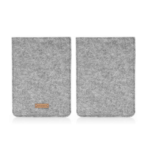 Hoesje voor Kobo Aura H2O | gemaakt van vilt en biologisch katoen | lichtgrijs - vormen | Model "LET"