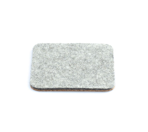 Sous-verres en feutre et en liège | Lot de 2 | 10x10cm | gris clair